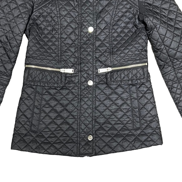 DKNY Y2K Black Quilted Jacket Coat Women’s XS X-Small Light Fitted Hip Length - Picture 3 of 15